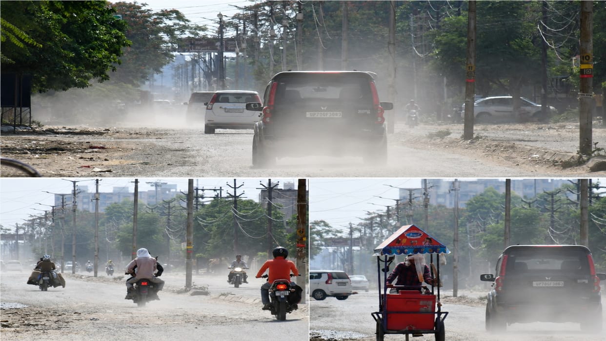 Prayagraj News: This is Prayagraj, the pits of disrepair pose a threat to life, the flying dust is heavy on