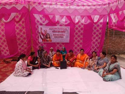 BJP Women Protest Outside MP Chandrashekhar Azad’s House in Bijnor Over Women Bill Controversy