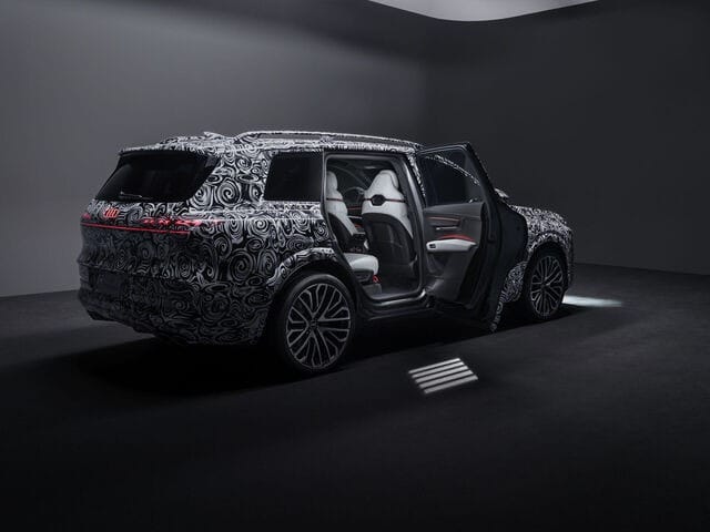 Audi Q9 Teased Flagship E- Doors, Panoramic Sunroof Reveale