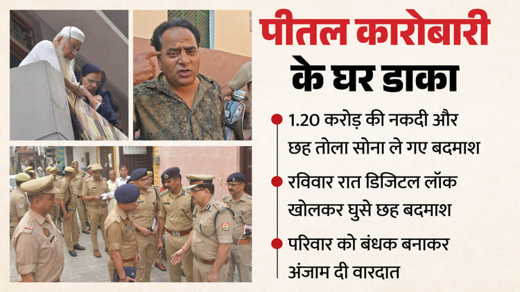 UP: 'हमें पता है यहां काफी कैश है, नहीं दिया तो मार देंगे'; पीतल कारोबारी के घर से 1.20 करोड़ और Gold की डकैती