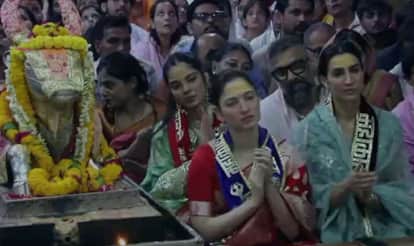 tamannaah bhatia attends bhasma aarti at mahakal temple ujjain