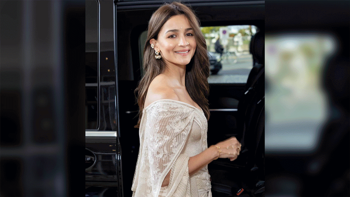 Alia Bhatt at Bharat Pavilion for inaugural event at the 79th Cannes Film Festival With Ashutosh Gowariker