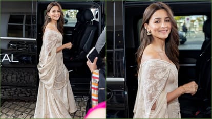 Alia Bhatt at Bharat Pavilion for inaugural event at the 79th Cannes Film Festival With Ashutosh Gowariker
