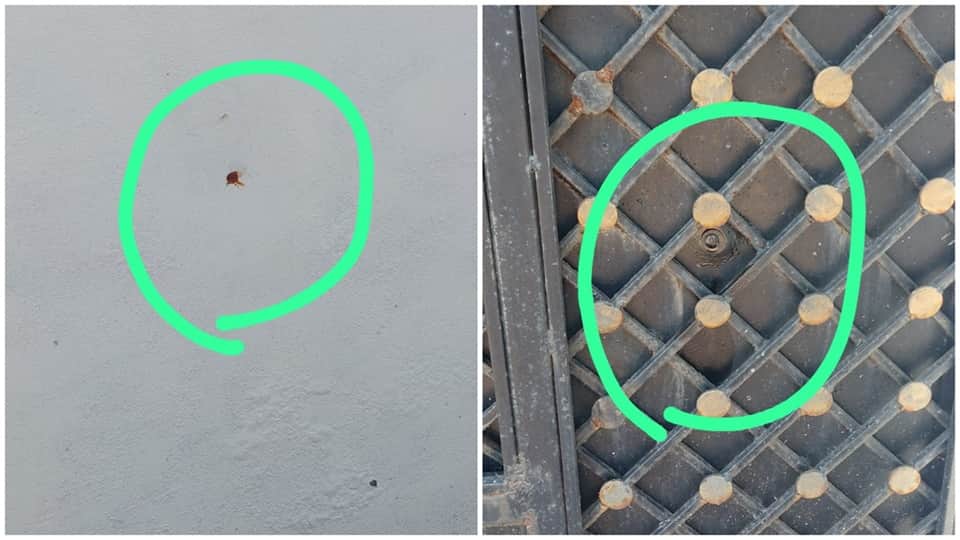 घर पर फायरिंग के निशान