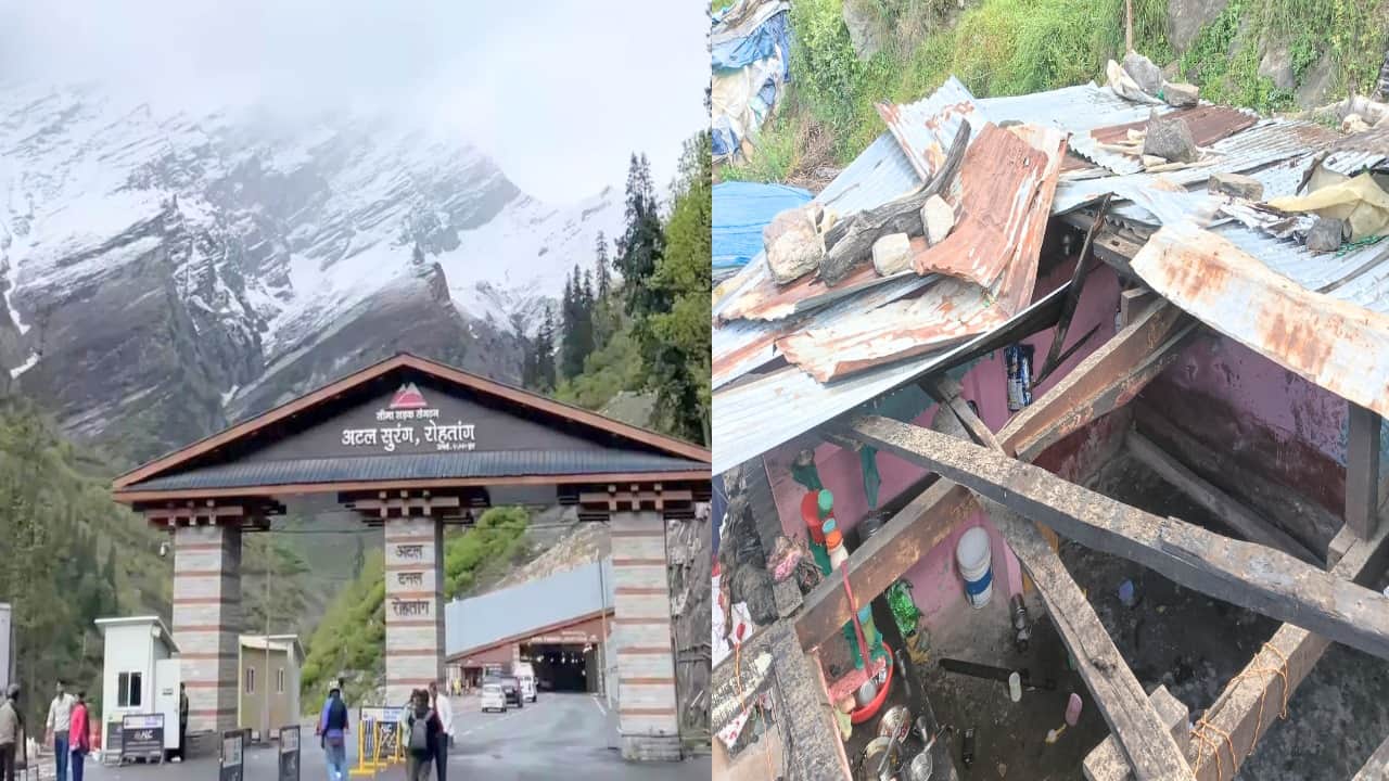 रोहतांग में बर्फबारी, ज्यूरी में अंधड़ से घर की छत उड़ी।