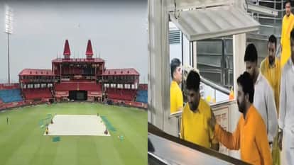 Dharamshala IPL Match: Sudden Rain Halts Punjab Kings and Mumbai Indians' Practice; Watch Video