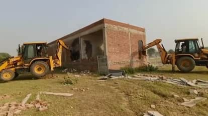 Kanpur KDA Bulldozers Raze 66 Bighas of Illegal Plotting Roads and Boundary Walls Demolished