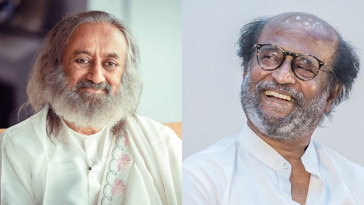 Rajinikanth shared his art of living centre experience on spiritual leader ravishankar's birthday