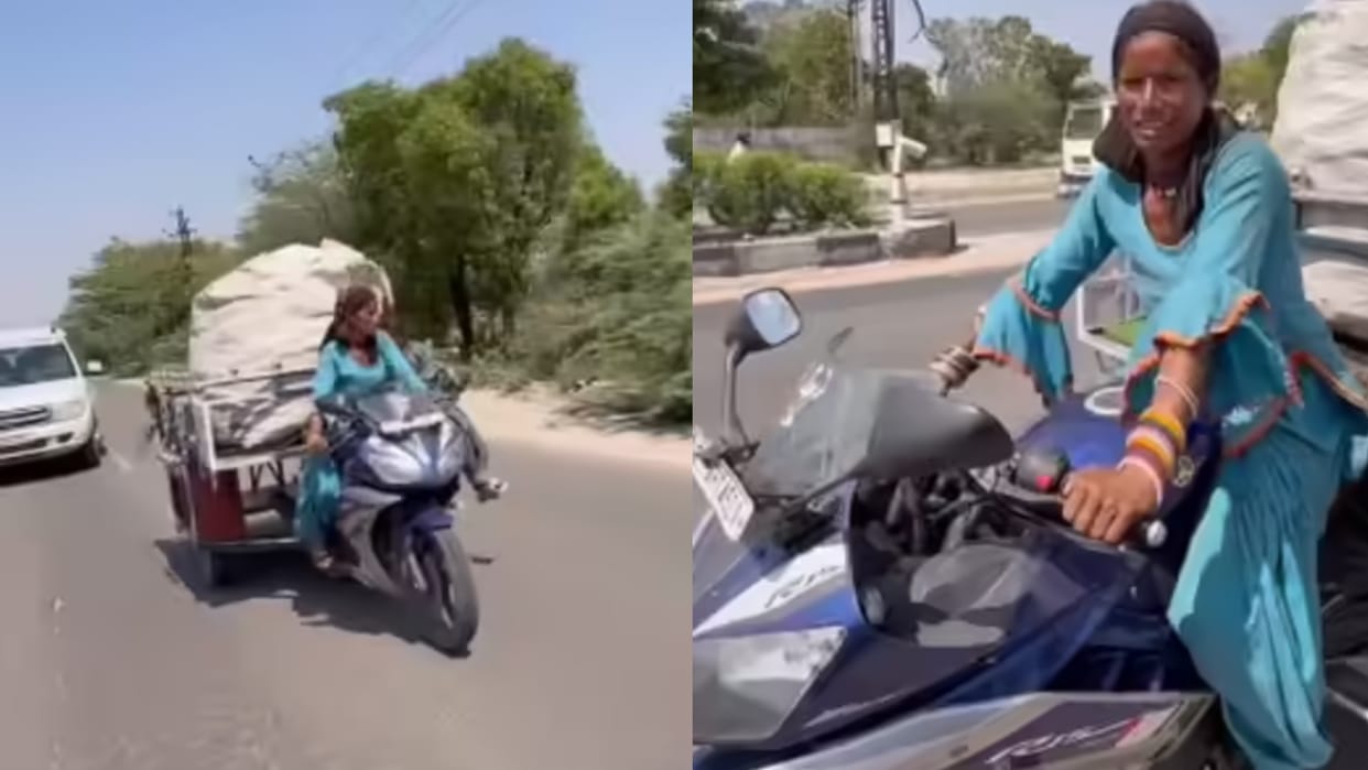 Viral Video Of Woman Driver Who Attached Loader With R15 Bike Worth 250000 news in hindi