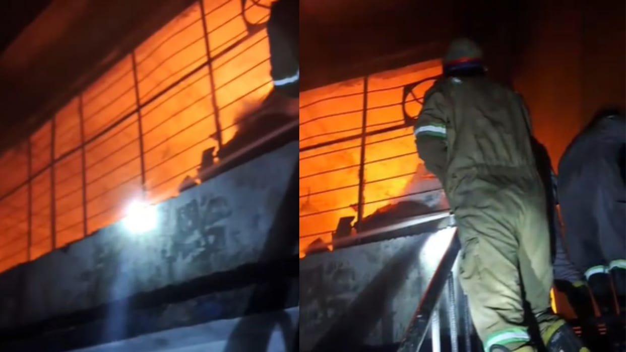 Three fire engines brought under control massive fire that broke out in a garment factory in Greater Noida