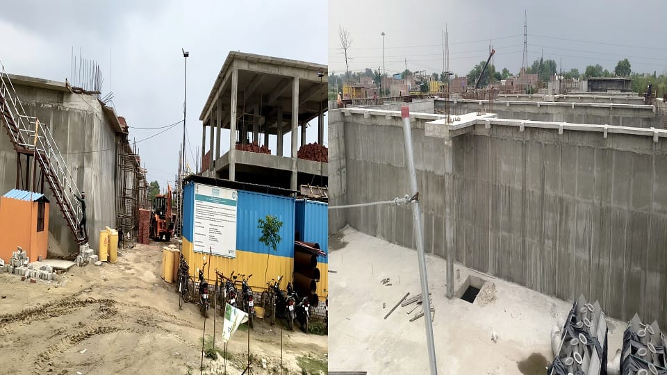 Work on a waterlogging relief scheme begins