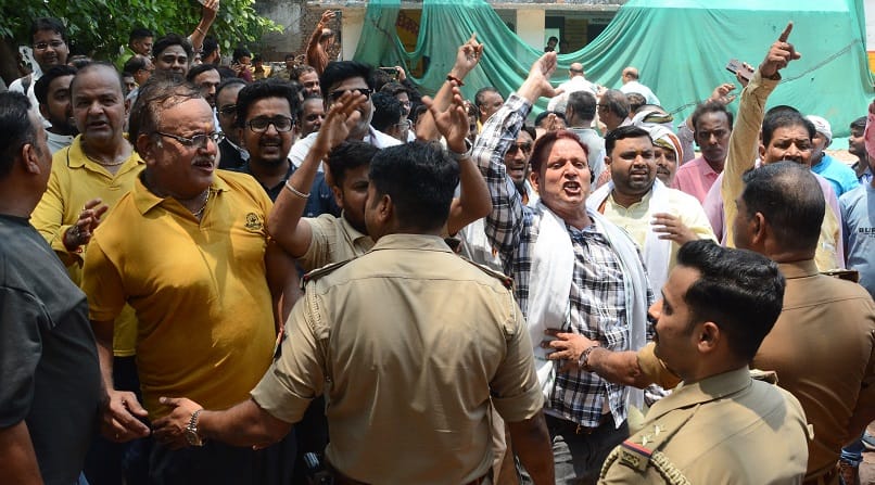 Kanpur SP and BJP Clash Over School Foundation Stone Laying Allegations Surface BJP Leader Halts Construction