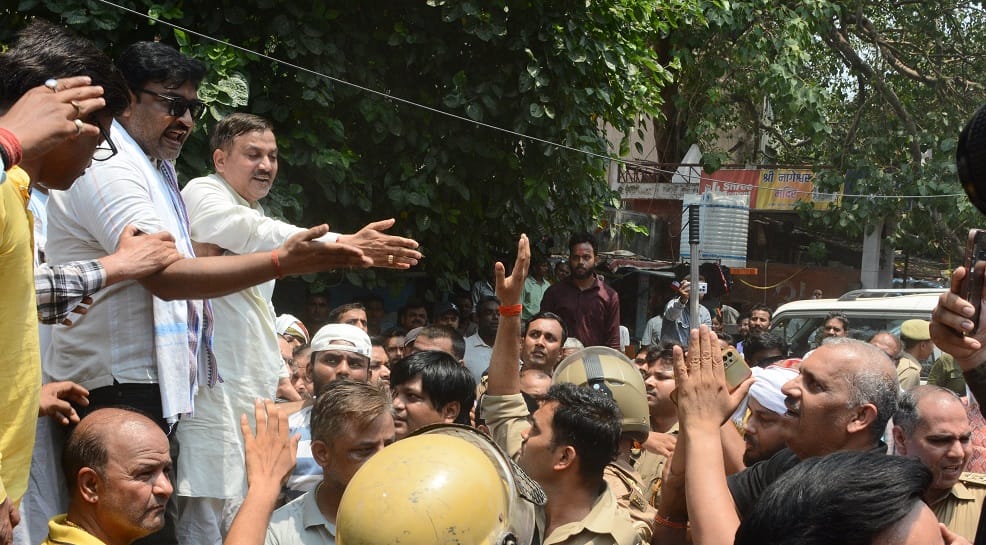 Kanpur SP and BJP Clash Over School Foundation Stone Laying Allegations Surface BJP Leader Halts Construction