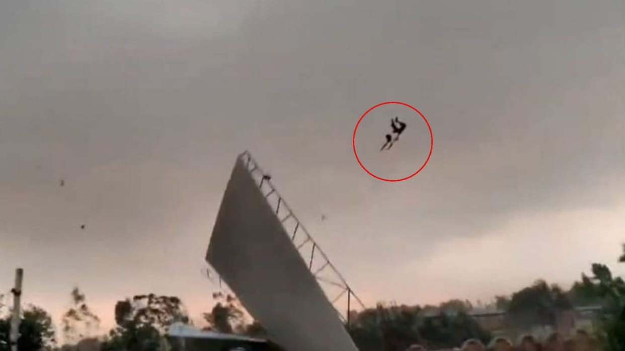 Man Blown into the Air Along with Tin Shed Due To Storm in Bareilly
