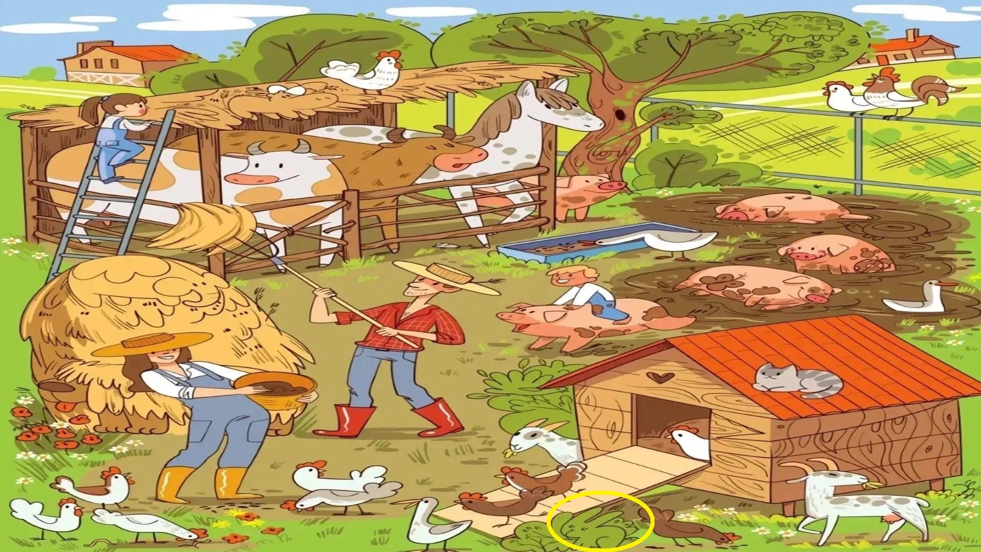 optical illusion Rabbit is hidden in Brain Teaser Image can you find in 20 Seconds