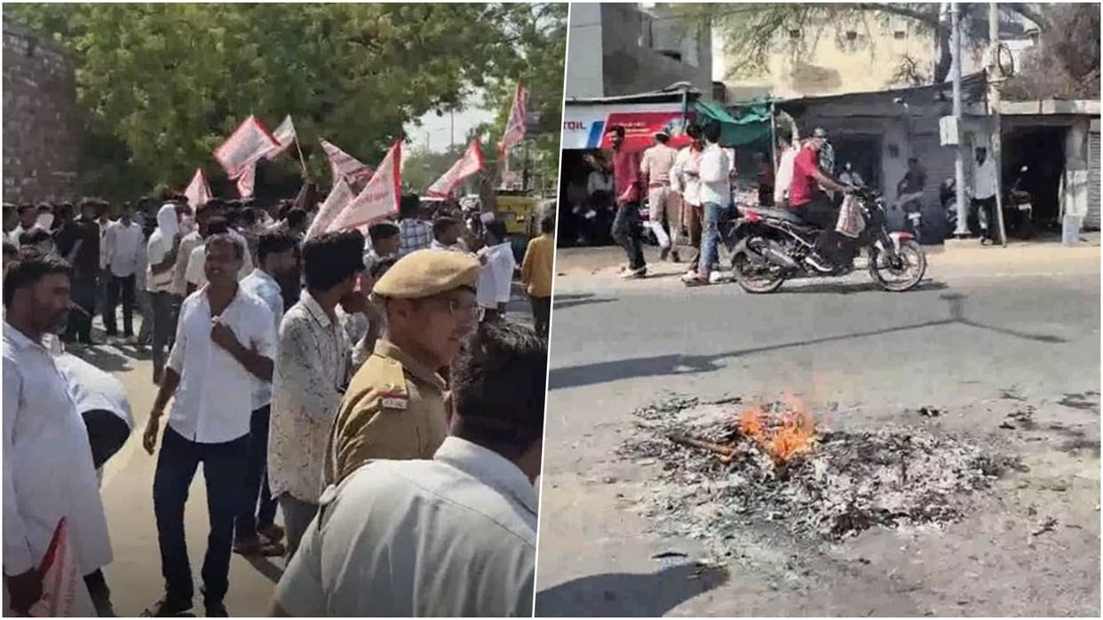Balotra News: Protesters Hit Streets in Scorching Heat Over Reservation Subclassification, Burn CM Effigy
