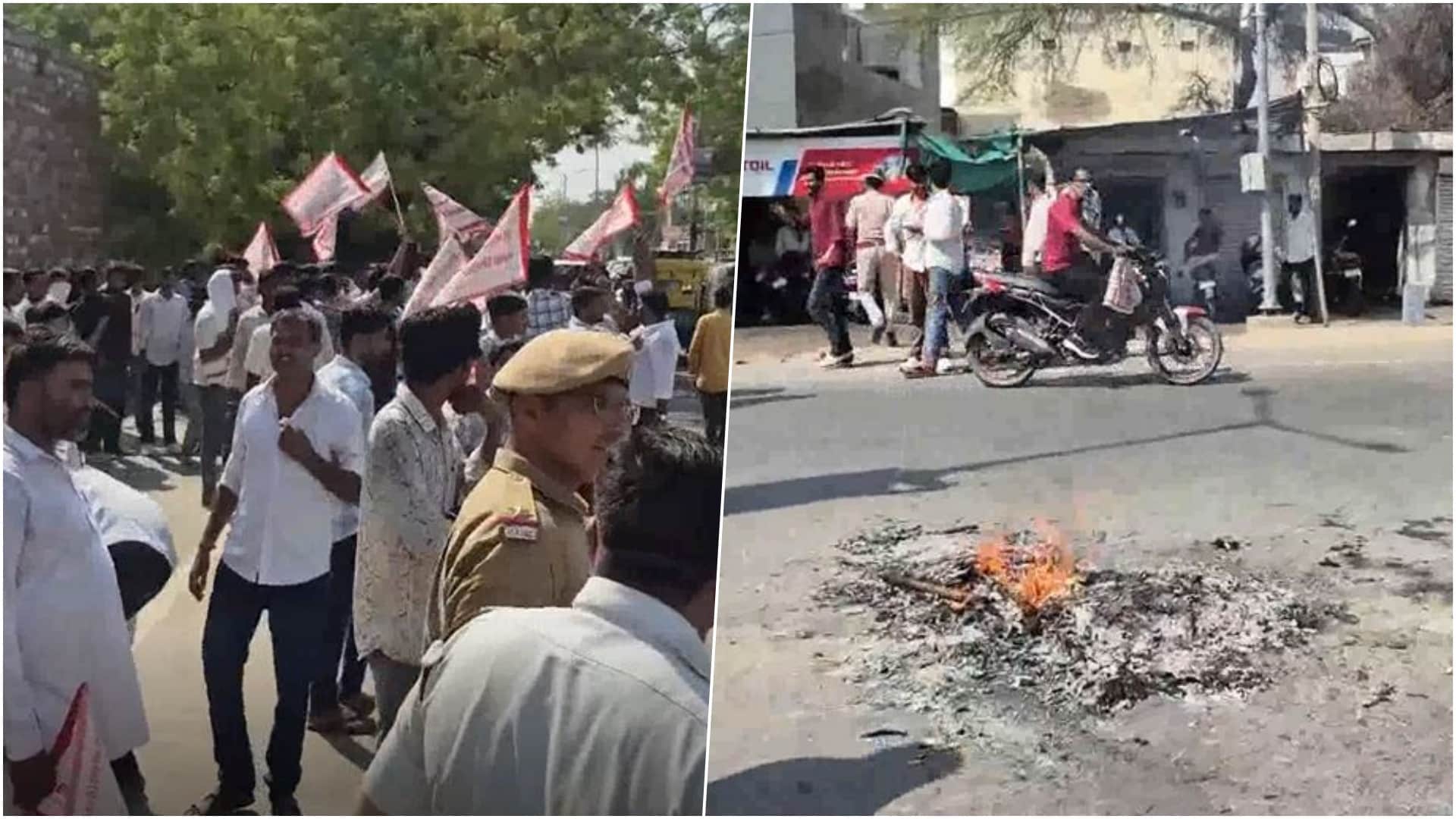 आरक्षण उपवर्गीकरण की मांग को लेकर सीएम का पुतला फूंका