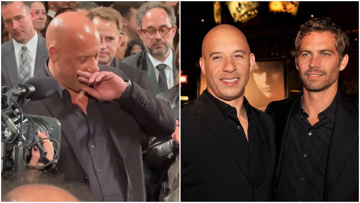 Vin Diesel Breaks down at cannes remembering Paul Walker Daughter Meadow hugs the fast and the furious actor