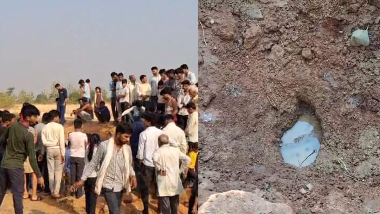 Jhansi: Water suddenly started gushing out of the ground on the hill, believing it to be a miracle