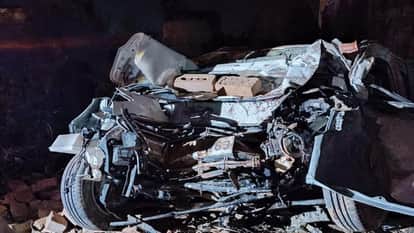 Road Accident in Hapur Speeding Car Overturns After Going Out of Control in hapur