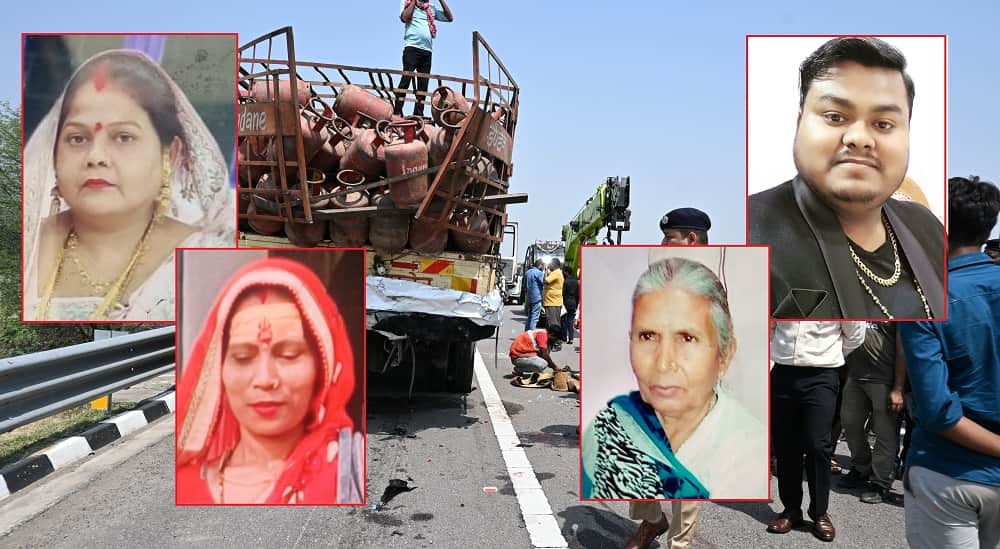 Banda Bundelkhand Expressway Accident Scorpio Shattered Four Lives Lost Despite Airbags Deploying