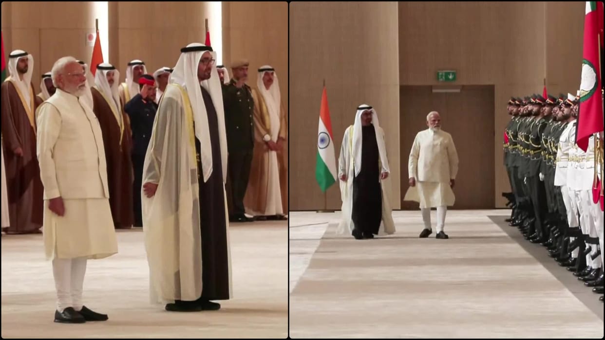 F-16 fighter jets escorted the plane upon its arrival in the UAE. PM Modi said honour for the people of India.