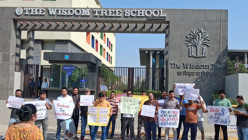Parents staged a protest over a 40% fee hike
