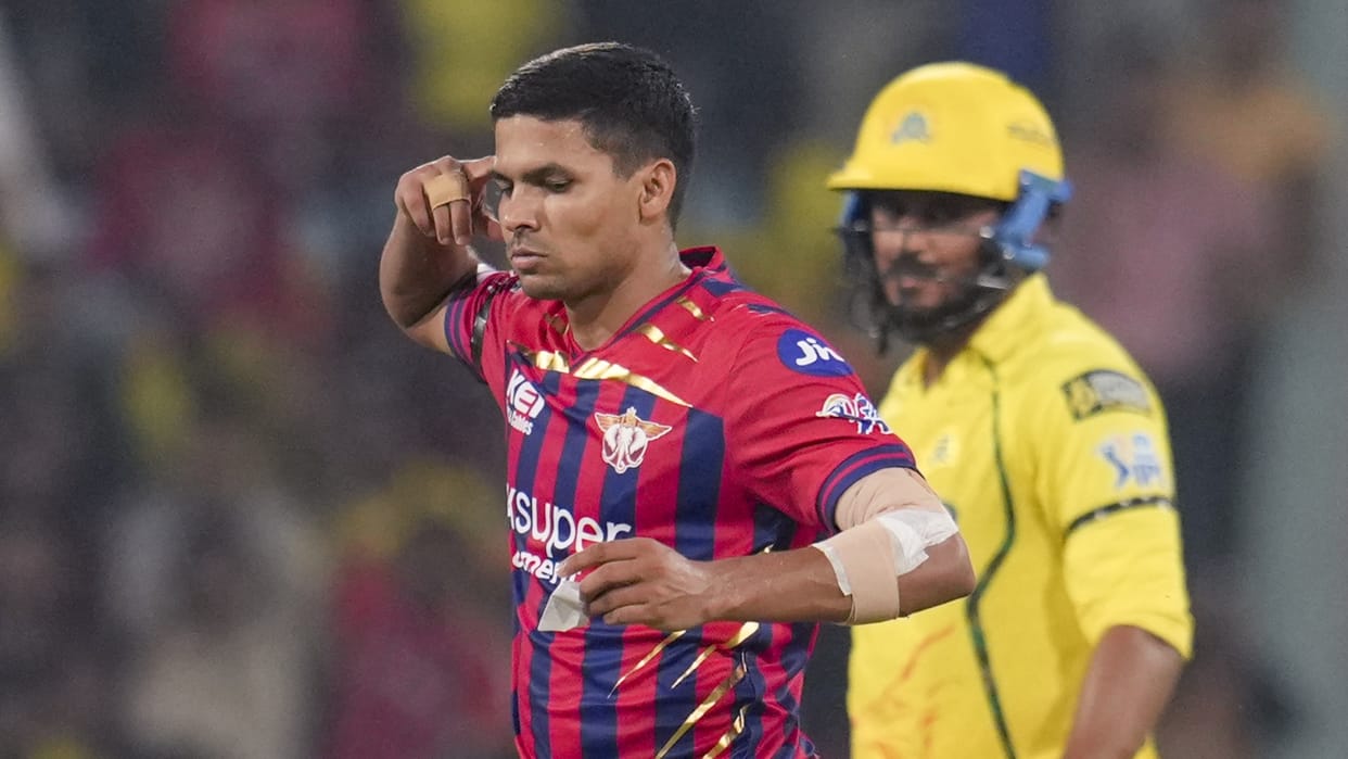 Lucknow Super Giants Pacer Akash Singh on signature celebration againt CSK during IPL 2026 clash
