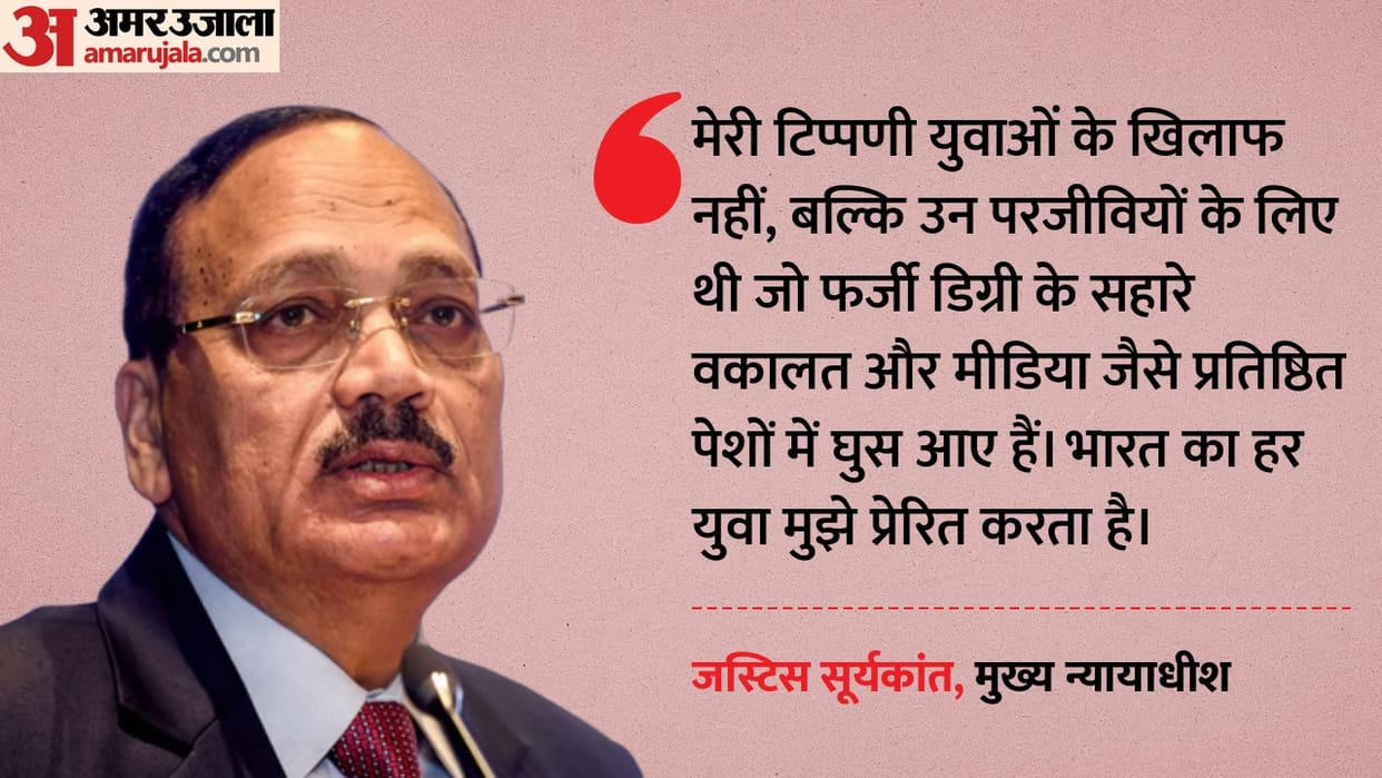 cji surya kant clarifies statement on youth misquoted by media fake degrees parasites news hindi