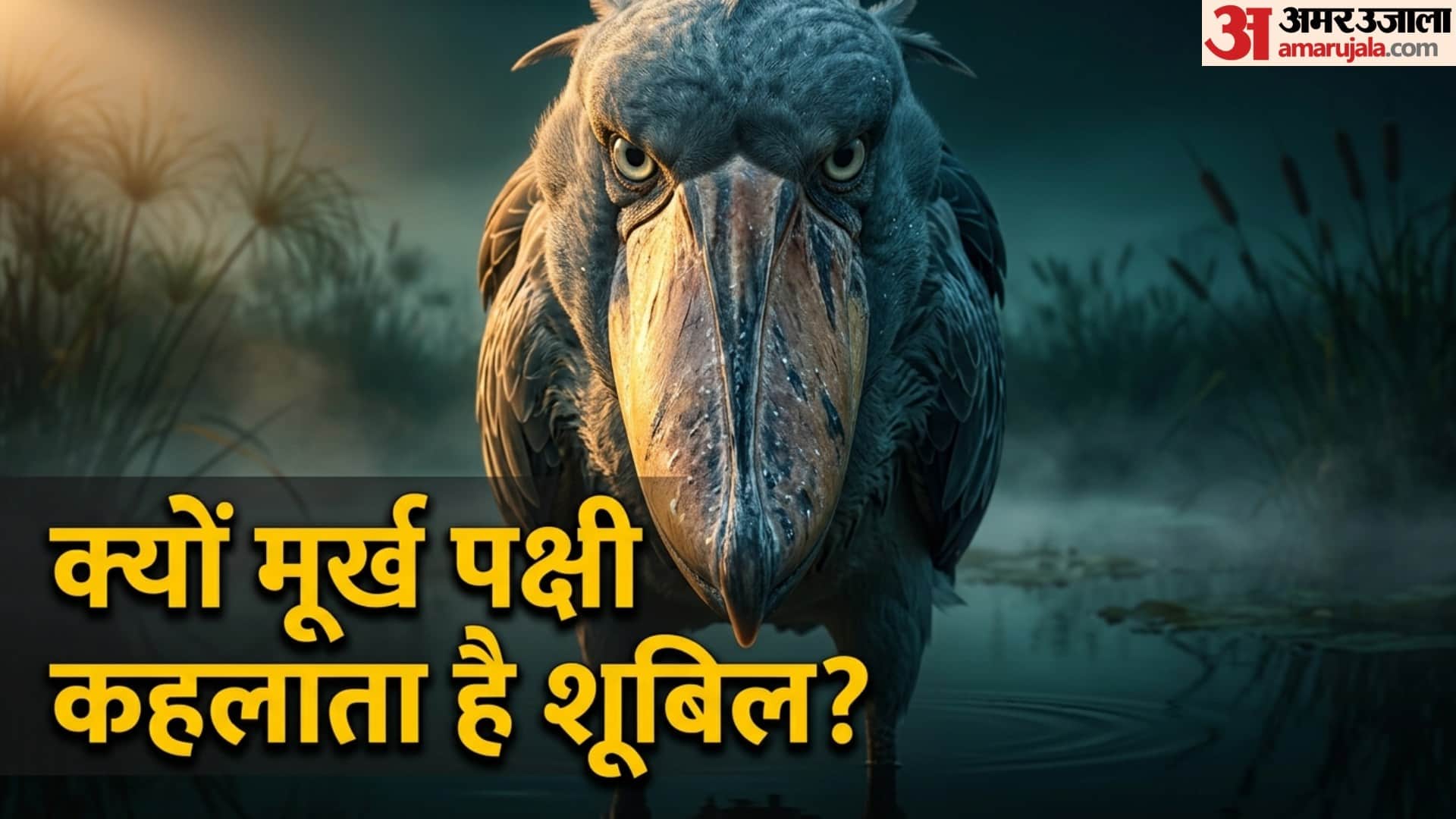 Most stupid bird shoebill which attacks crocodile without any hesitation