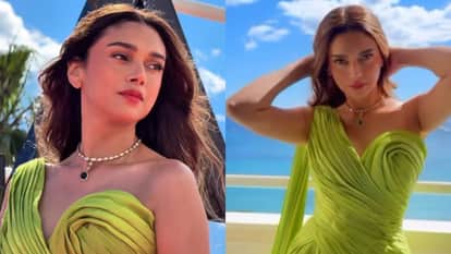 79th Cannes Film Festival: Aditi Rao Hydari stunning look in one shoulder neon green gown at Cannes