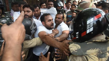 Bulldozers Raze Illegal Chambers in Lucknow Lawyers Raise Slogans Against Police and Administration