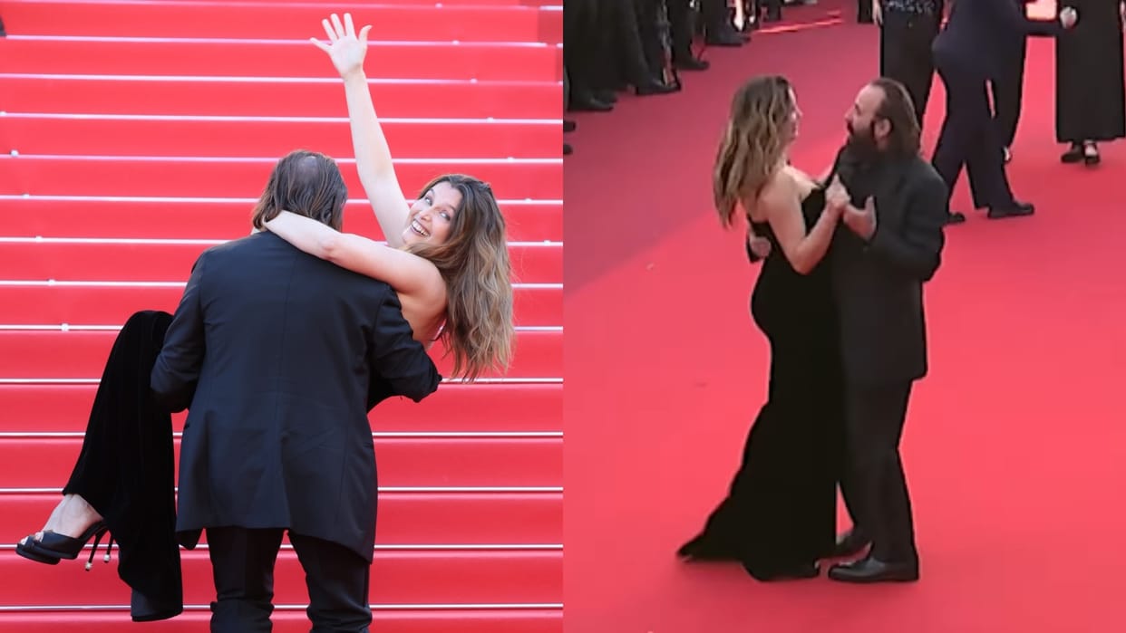 Cannes Film Festival 2026 Actor lifted An actress Into His Arms Video Viral