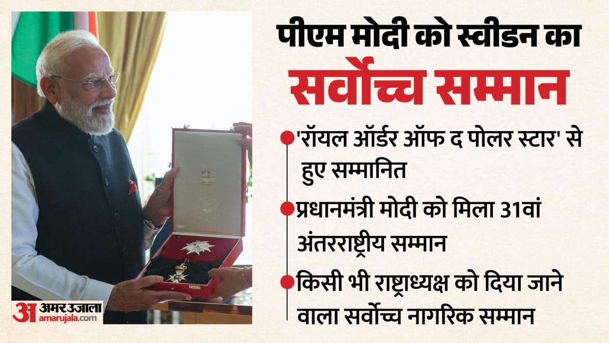 PM Narendra Modi receives Sweden's prestigious award Royal Order of Polar Star
