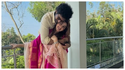Aadhi Pinisetty with wife Nikki Galrani offer prayers at Tirumala Venkateswara temple