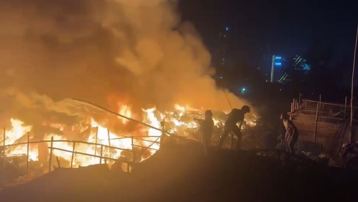 Fire brigade arrived on information of fire in cardboard warehouse and junk in Gurugram