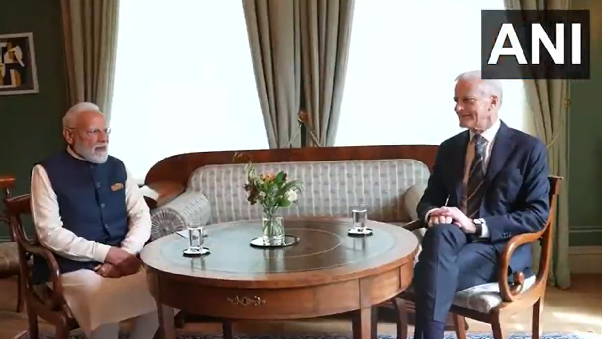 Prime Minister Modi holds bilateral meeting with Norway PM Jonas Gahr Store in Oslo