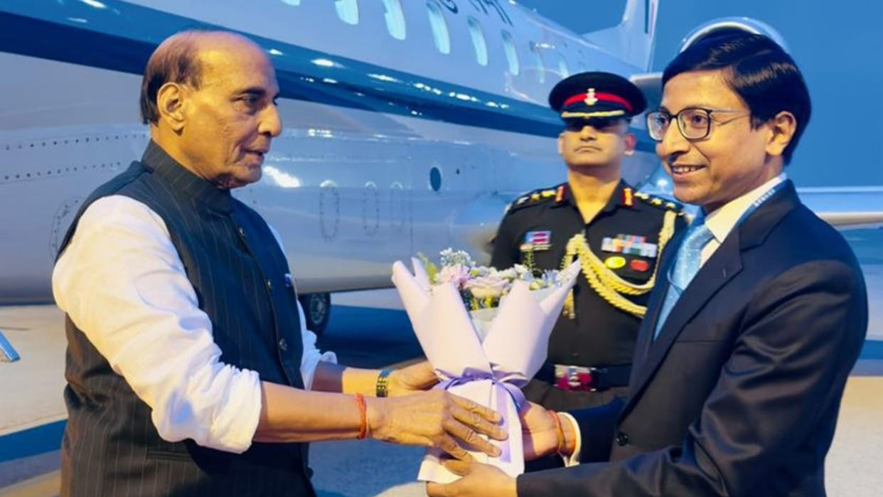 Defence Minister Rajnath Singh arrives in South Korea on second leg of two-nation visit