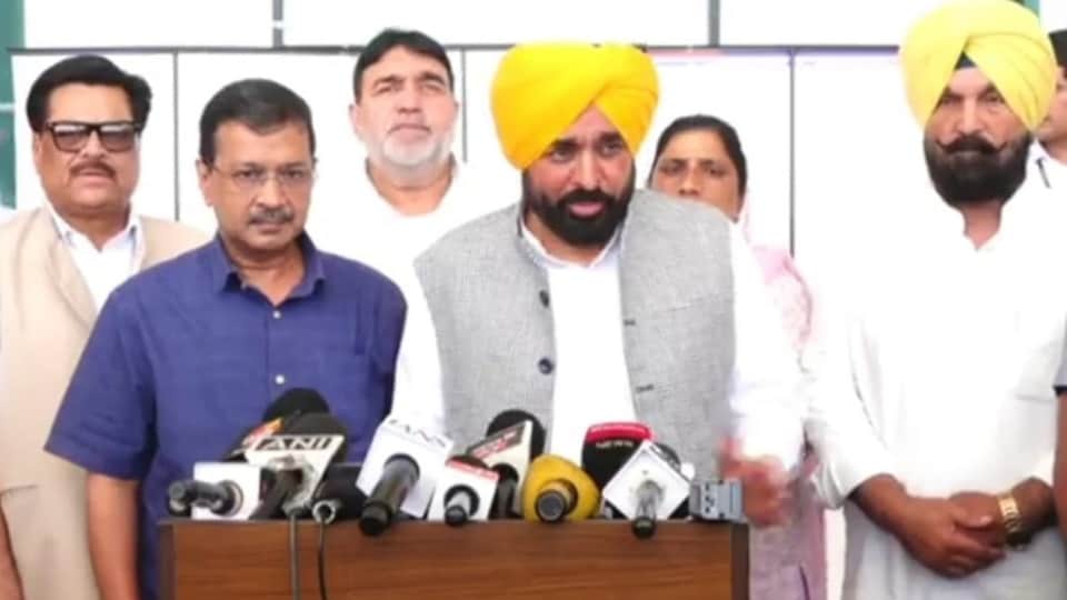 CM Bhagwant Mann at Halwara Airport Today Arvind Kejriwal on Two Day Visit to Ludhiana