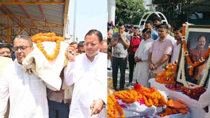 जनरल खंडूड़ी को अंतिम विदाई, सीएम धामी ने दिया अर्थी को कंधा