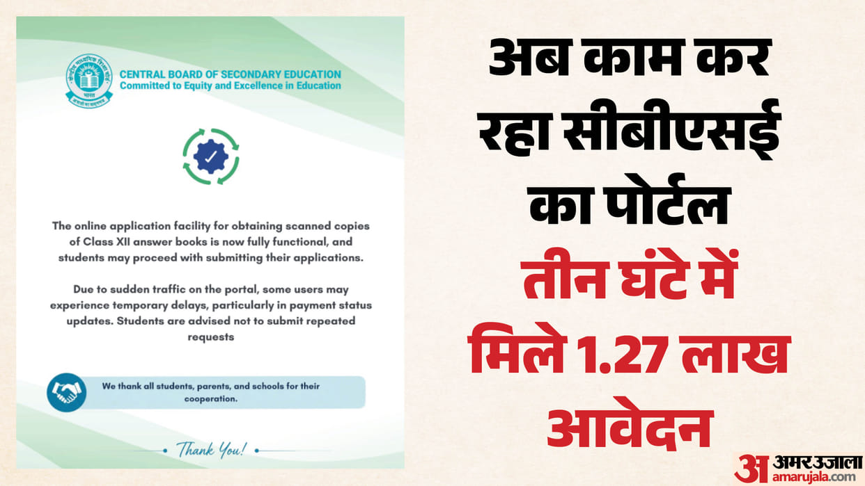 CBSE Class 12 Answer Book Portal Restored, Over 1.27 Lakh Applications Filed in 3 Hours