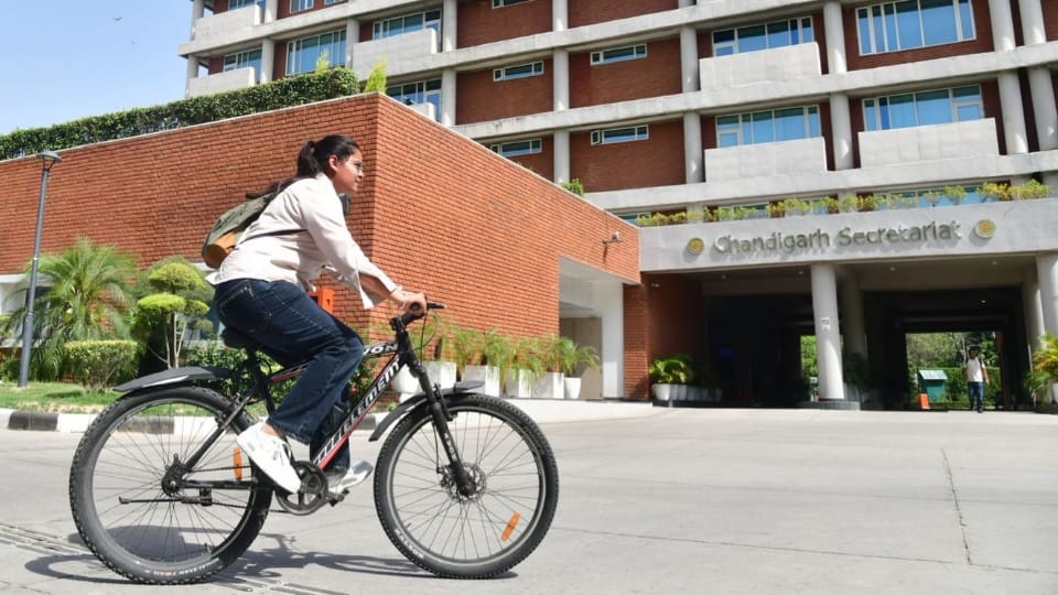 Conserve Fuel Chandigarh Bureaucracy Takes to Cycle Today PM narendra modi Appeal chandigarh Administrator