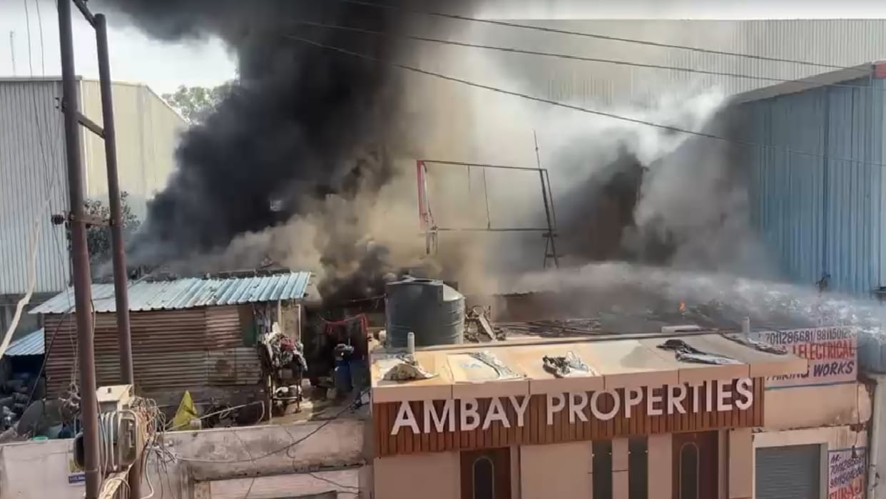 Fire at Factory in Industrial Area in Bulandshahr