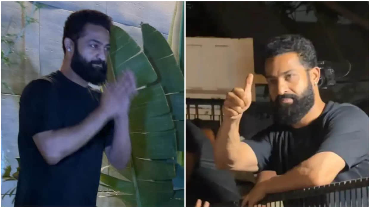 Jr NTR Steps Outside Home To Greet Cheering Fans On 43rd Birthday After First Glimpse Of Dragon