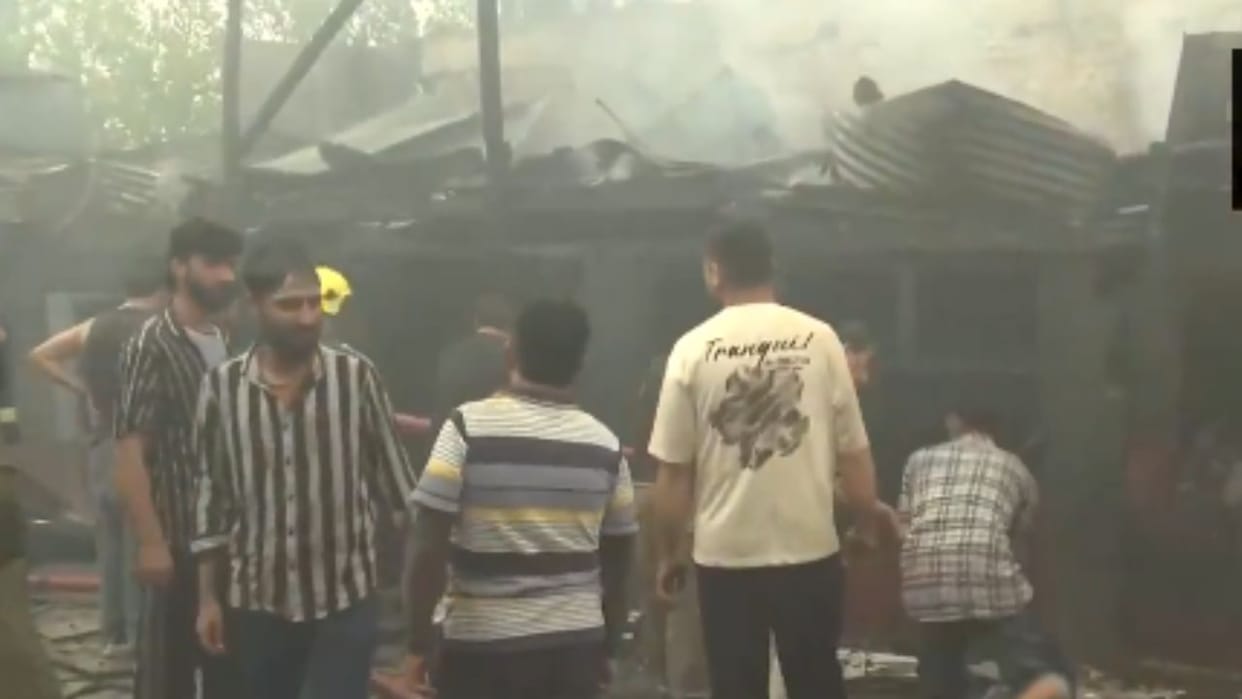 A massive fire broke out in a plywood showroom in Maloora, Shalimar