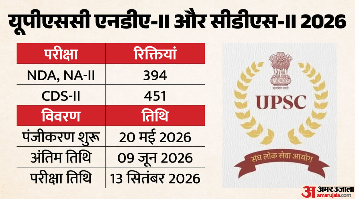 UPSC NDA II CDS II 2026 Notification out at upsc.gov.in; Apply till 9 June, Exam on 13 Sep