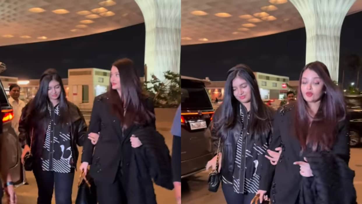 Cannes 2026: Aishwarya rai Bachchan spotted with her daughter Aaradhya at airport video Viral