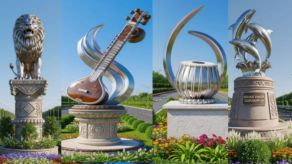 Gorakhpur Dividers To Get Artistic Makeover With Yoga Poses, Musical Instruments Under Smart City Project