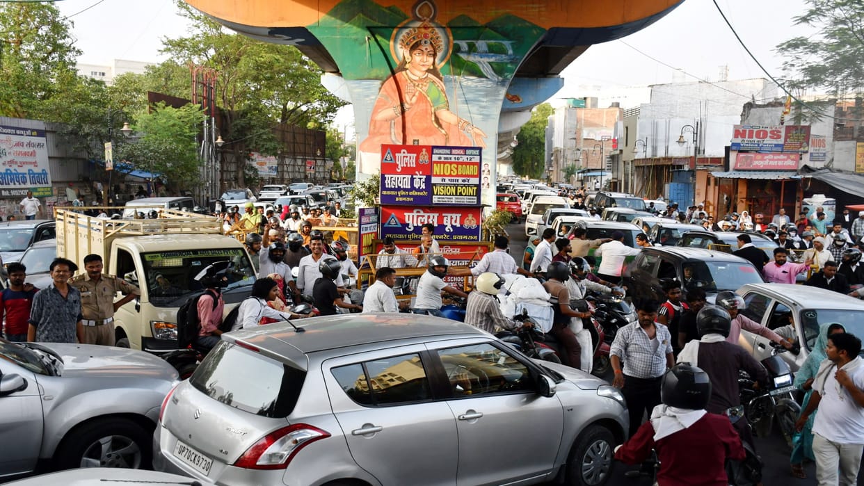 Traffic jams caused chaos, vehicles crawled across the city, and the scorching sun made life miserable.