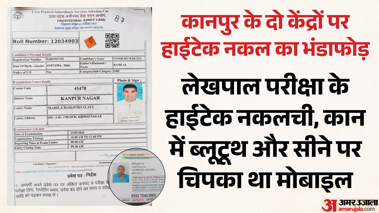 Kanpur Lekhpal Exam Cheating Attempt Busted Two Candidates Caught with Bluetooth Devices